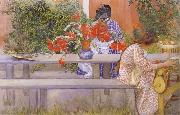 Karin and Brita with Cactus Carl Larsson